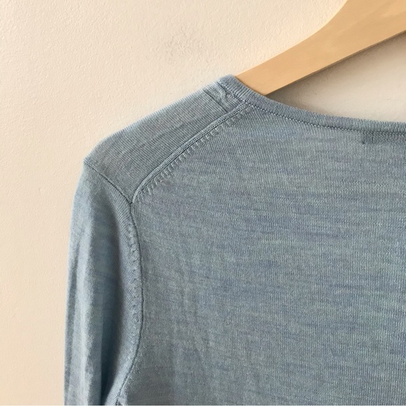Brooks Brothers baby blue long sleeve merino wool sweater - Picture 3 of 7